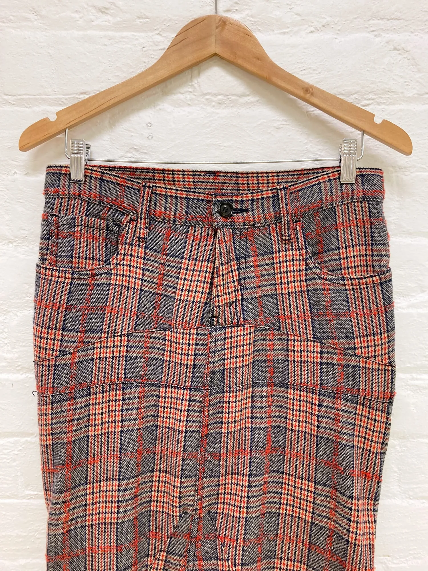 Junya Watanabe Comme des Garcons winter 2004 red wool plaid panelled skirt