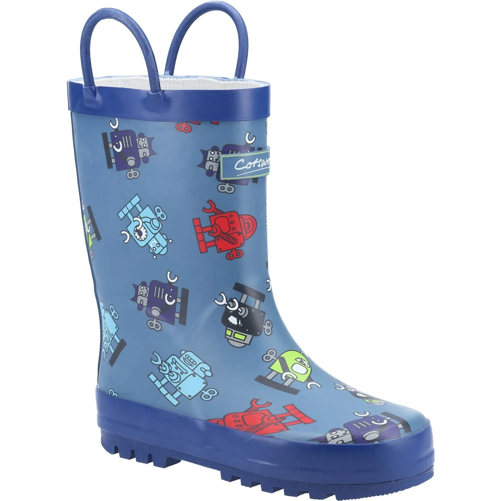 Kids Puddle Waterproof Pull On Boots Robot