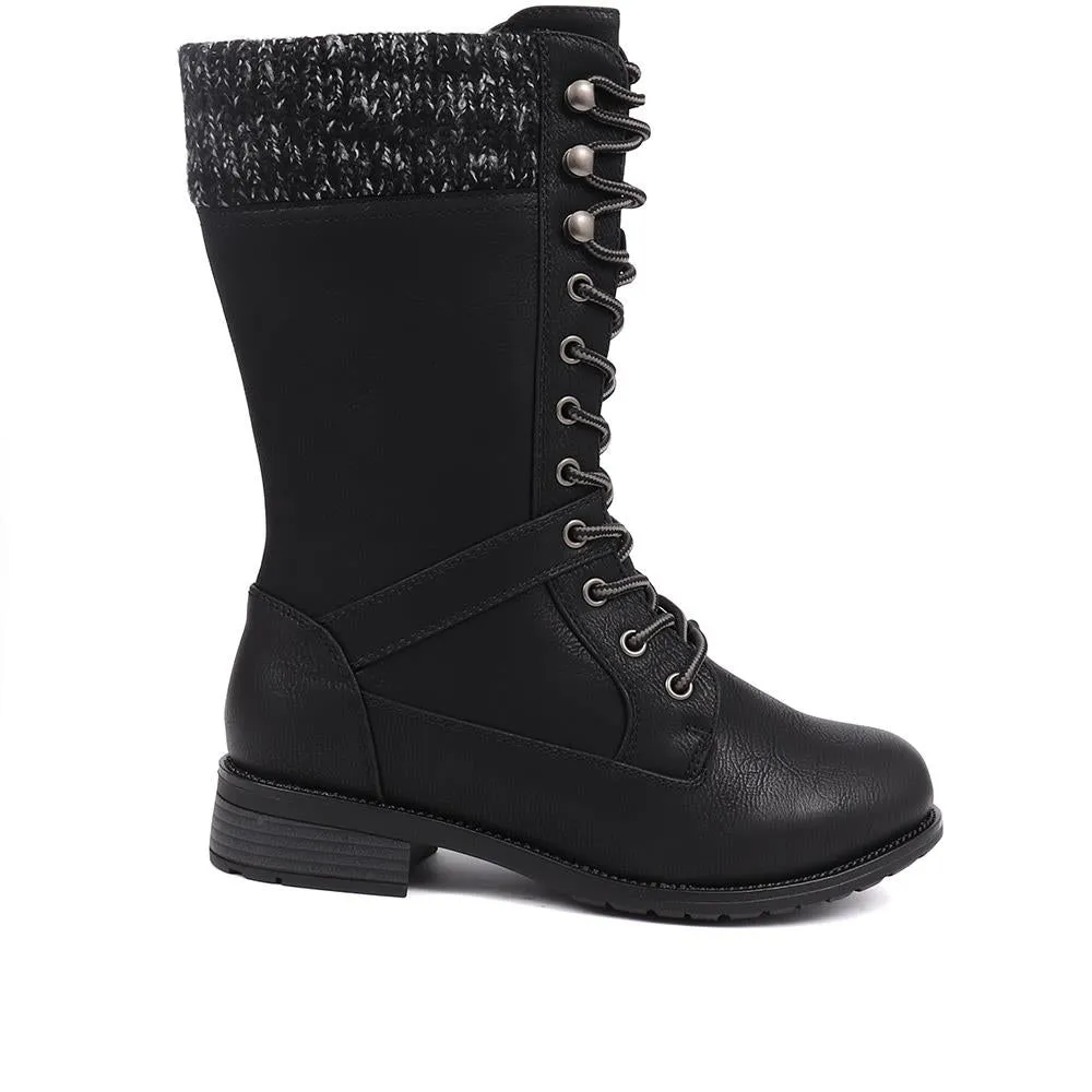 Lace Up Calf Boots - LYVIA / 324 949