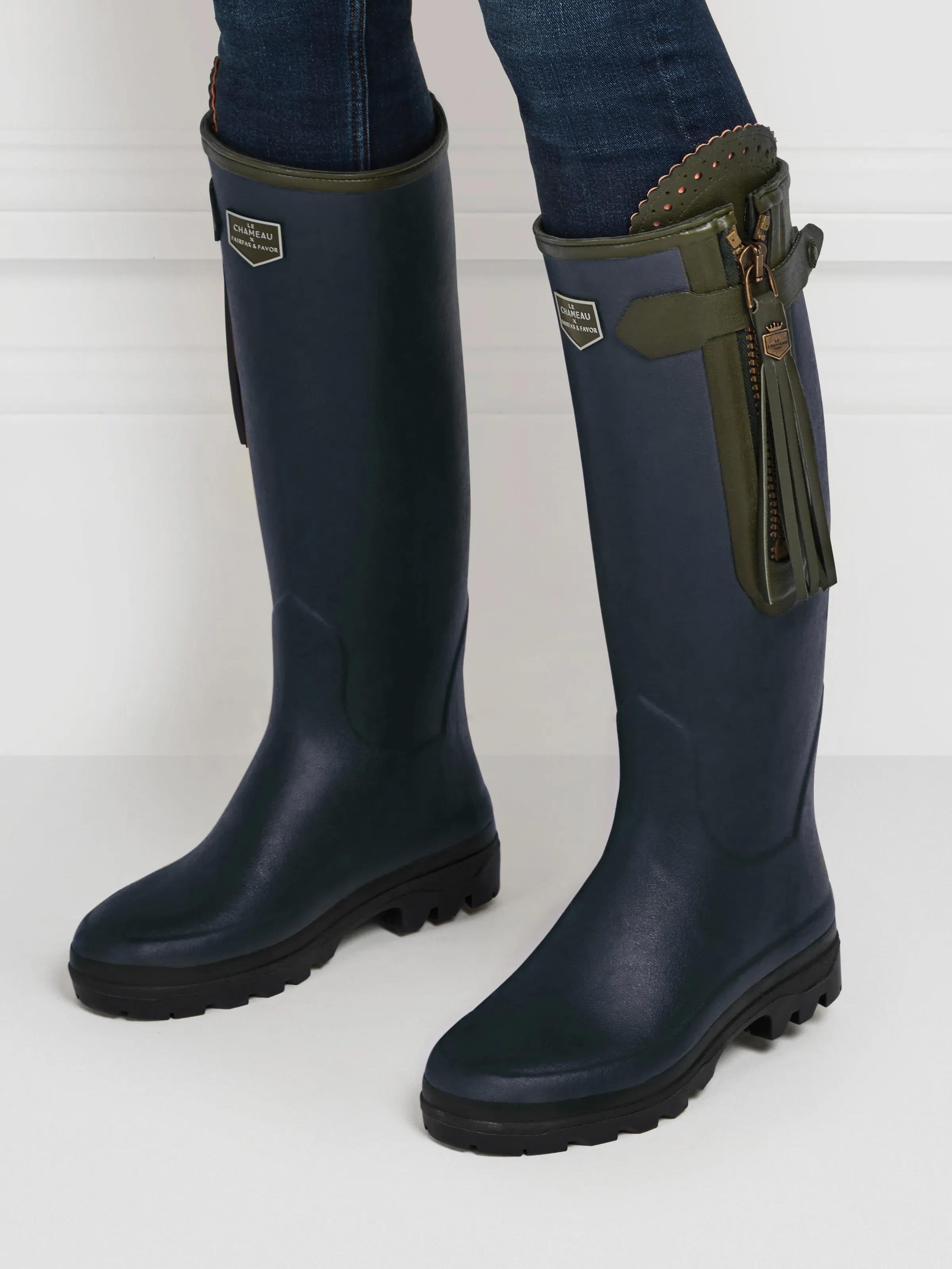 L'Alliance Neoprene Lined Wellington Boot (Sporting Fit) - Navy