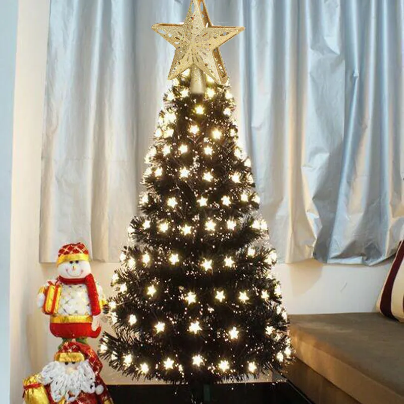 Lighted Silver Snow Star Christmas Tree Topper