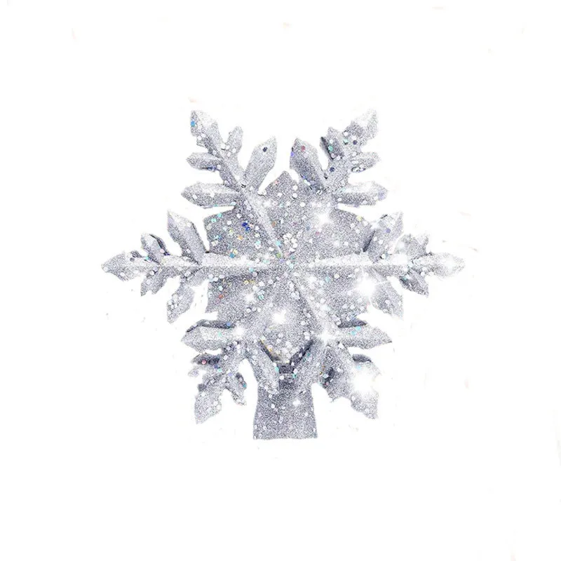 Lighted Silver Snow Star Christmas Tree Topper