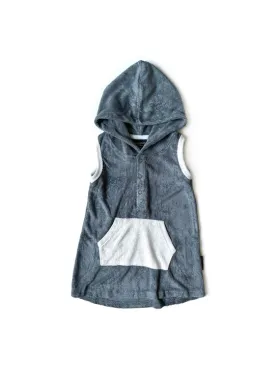 Little Bipsy-Terry Hooded Dress:Slate