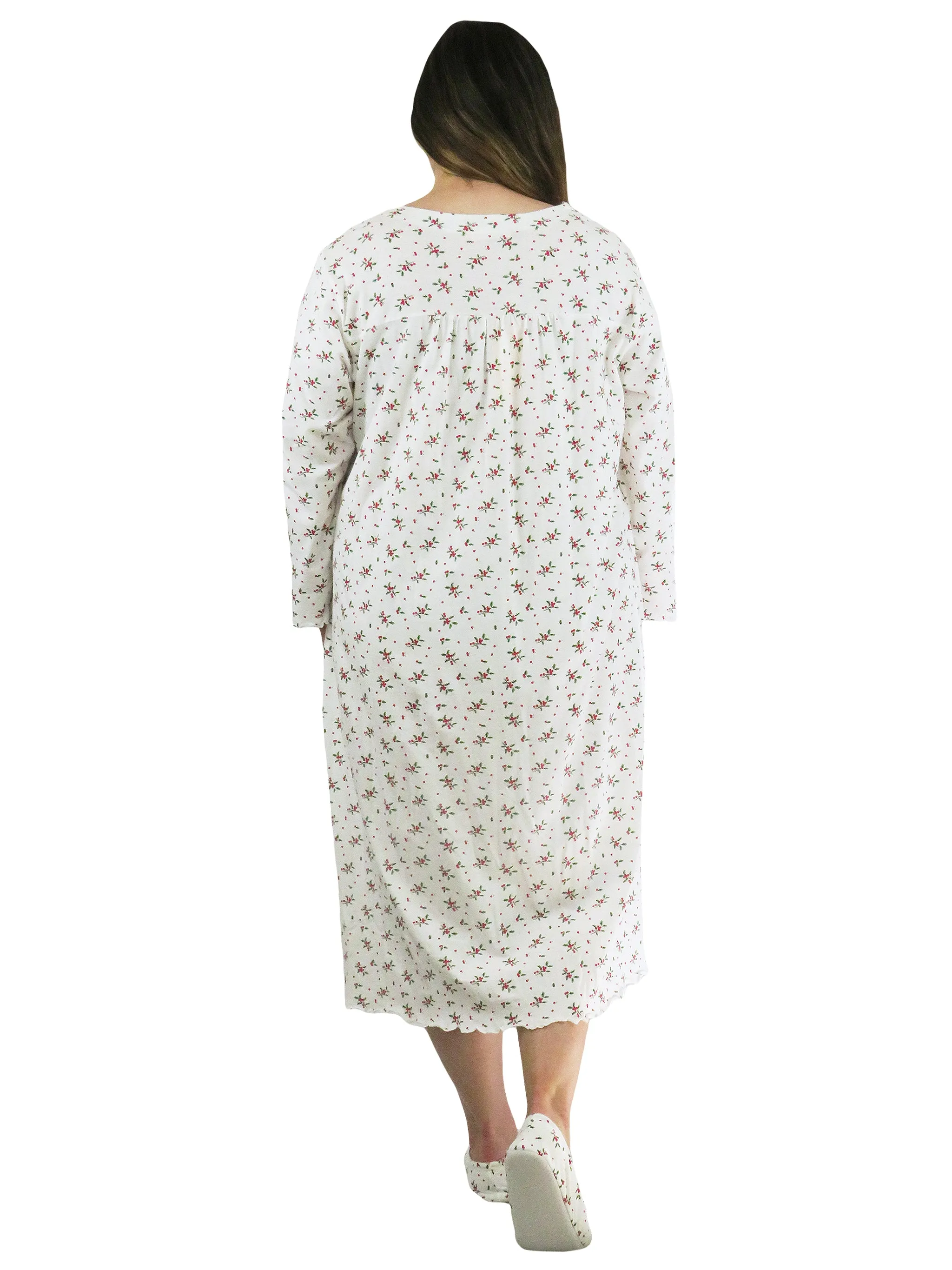 Long Sleeve Mistletoe Plus Size Night Gown