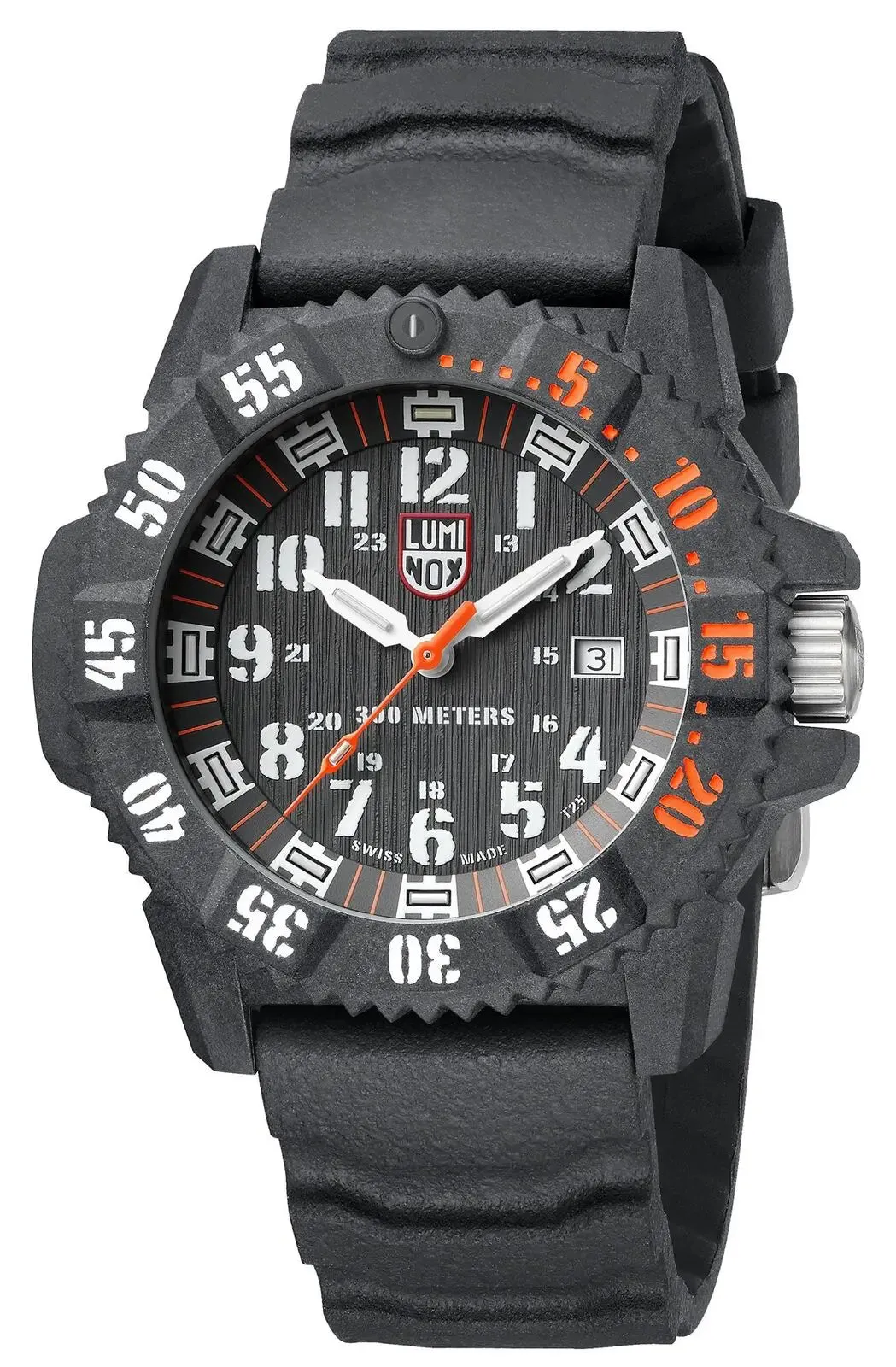 Luminox Master Carbon SEAL CARBONOX  Black Dial Black Rubber Strap Date Divers Quartz Mens Watch XS.3801.C