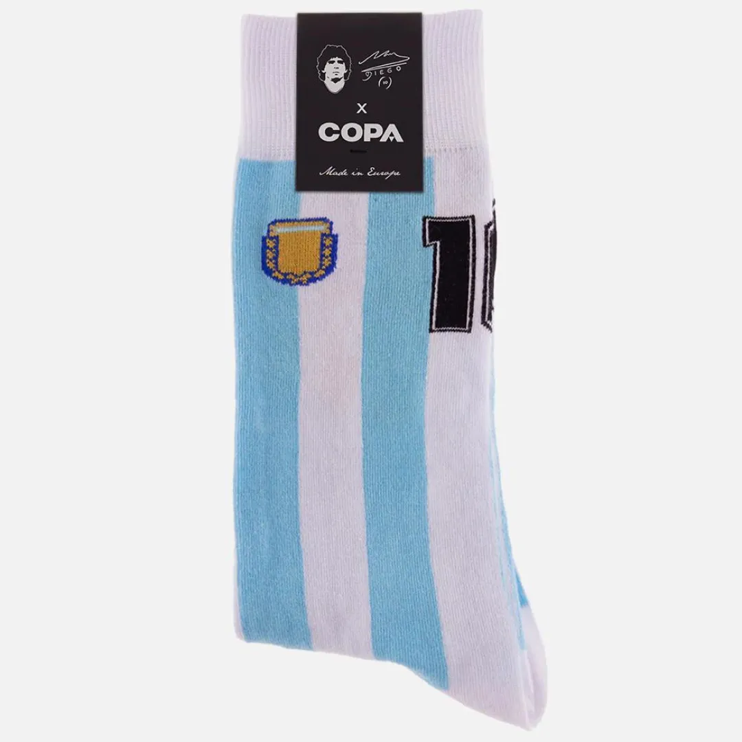 Maradona X COPA Number 10 Argentina Socks