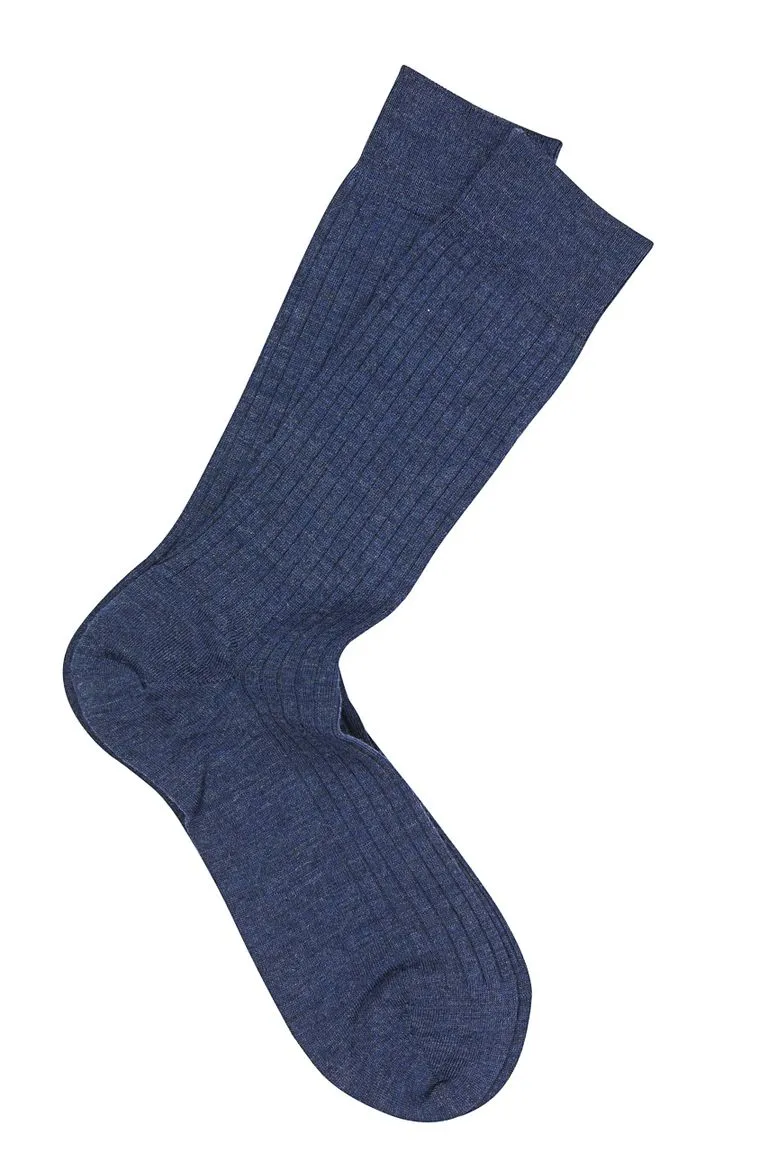 Marcoliani Indigo Mid Calf Merino Dress Socks