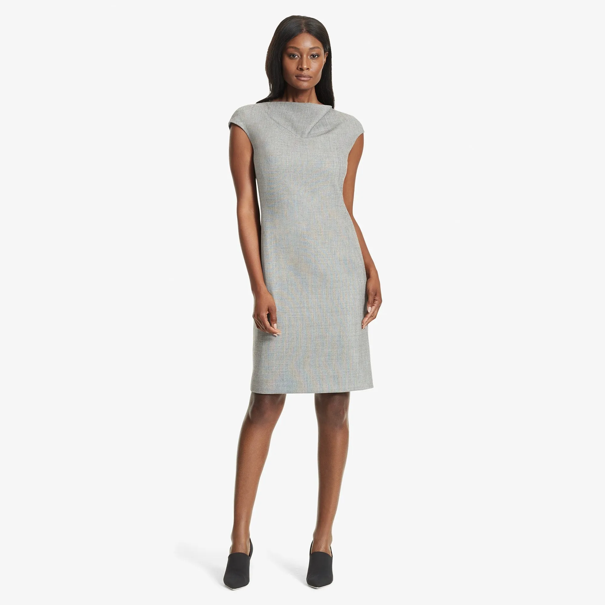 Marilyn Dress - Sharkskin :: Black / White