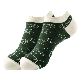 Math Patterned Ankle Socks (Adult Medium - Women's Shoe Sizes 5-10)