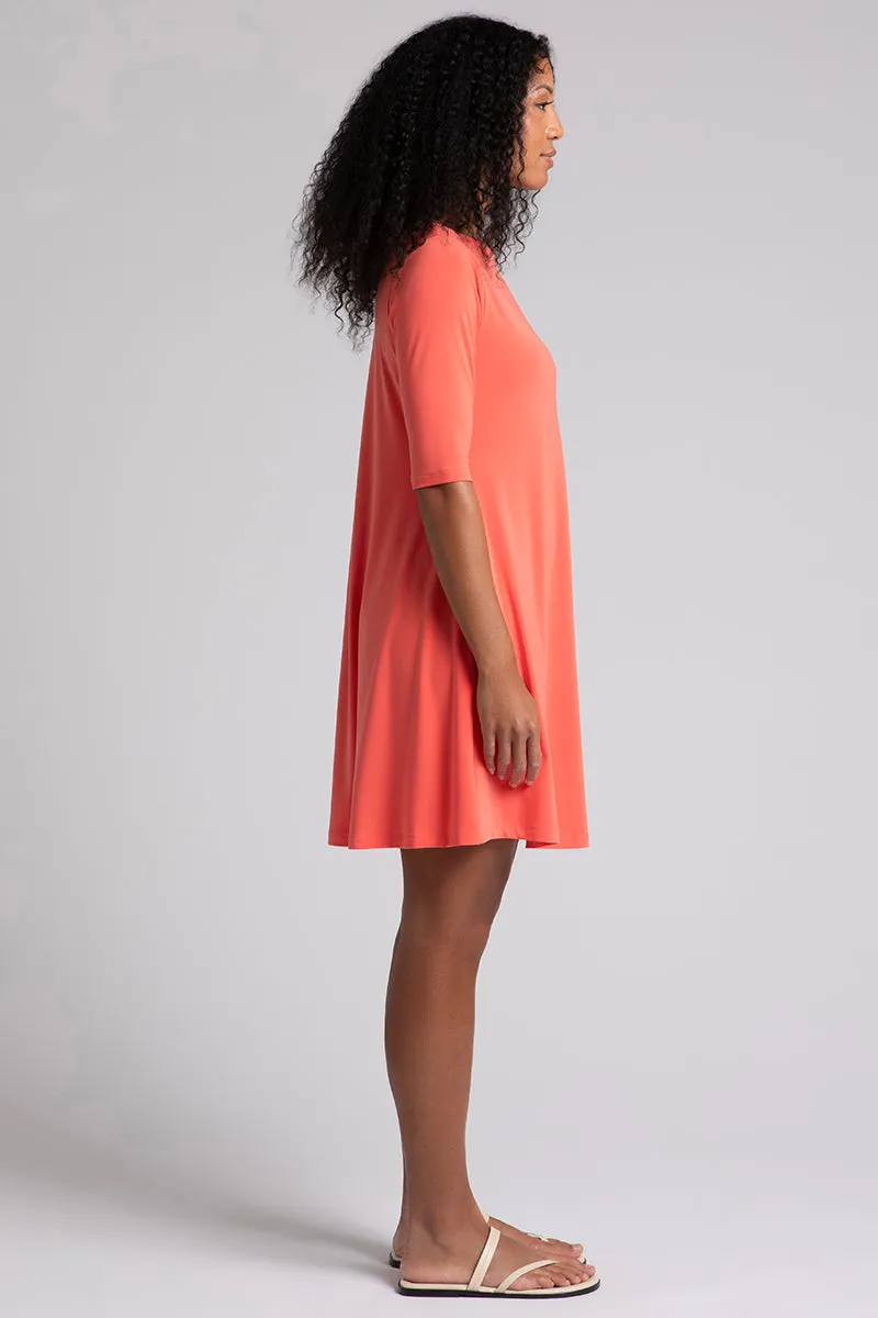 Nu Trapeze Dress | Coral