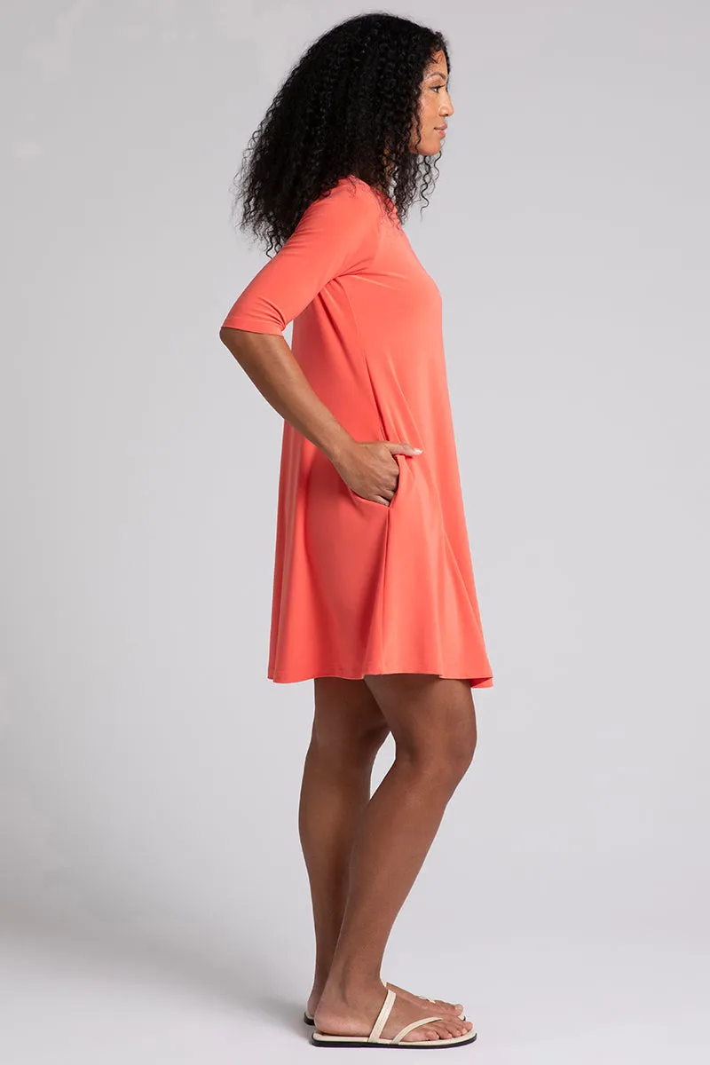 Nu Trapeze Dress | Coral