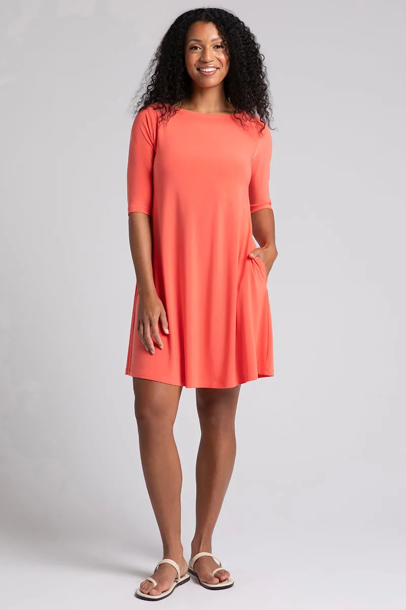 Nu Trapeze Dress | Coral