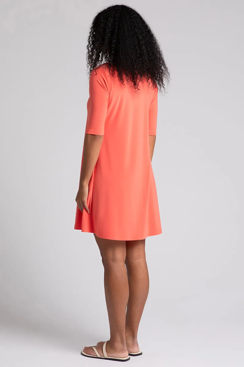 Nu Trapeze Dress | Coral