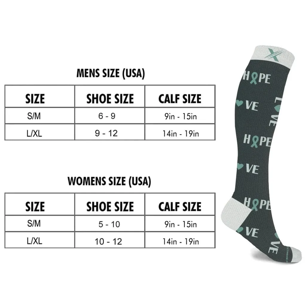 Ovarian Cancer Awareness - Love & Hope Socks (3-Pairs)