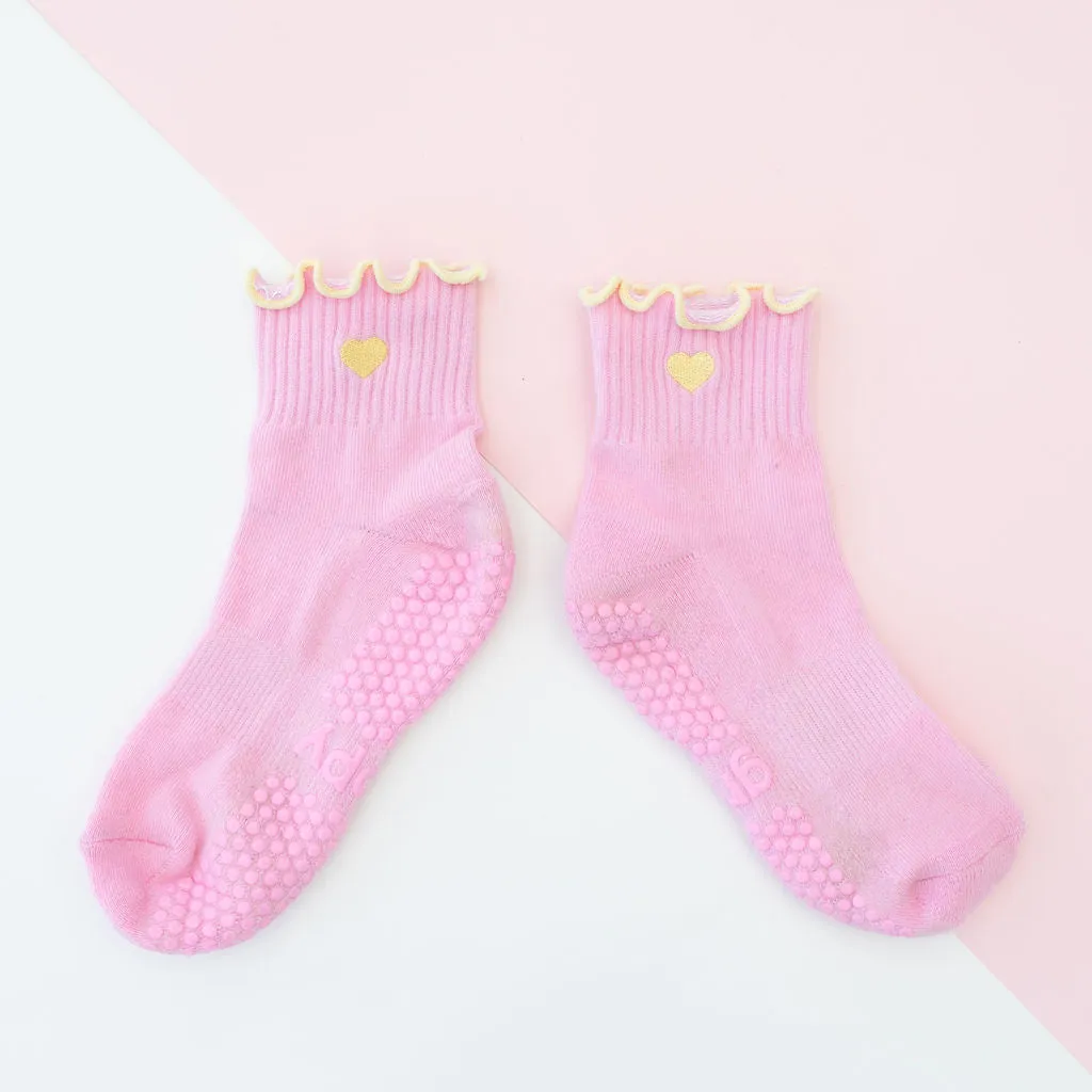 Pastel Ankle Frill Grippy Socks