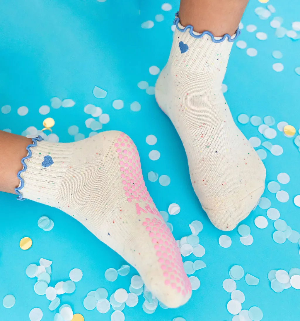 Pastel Ankle Frill Grippy Socks