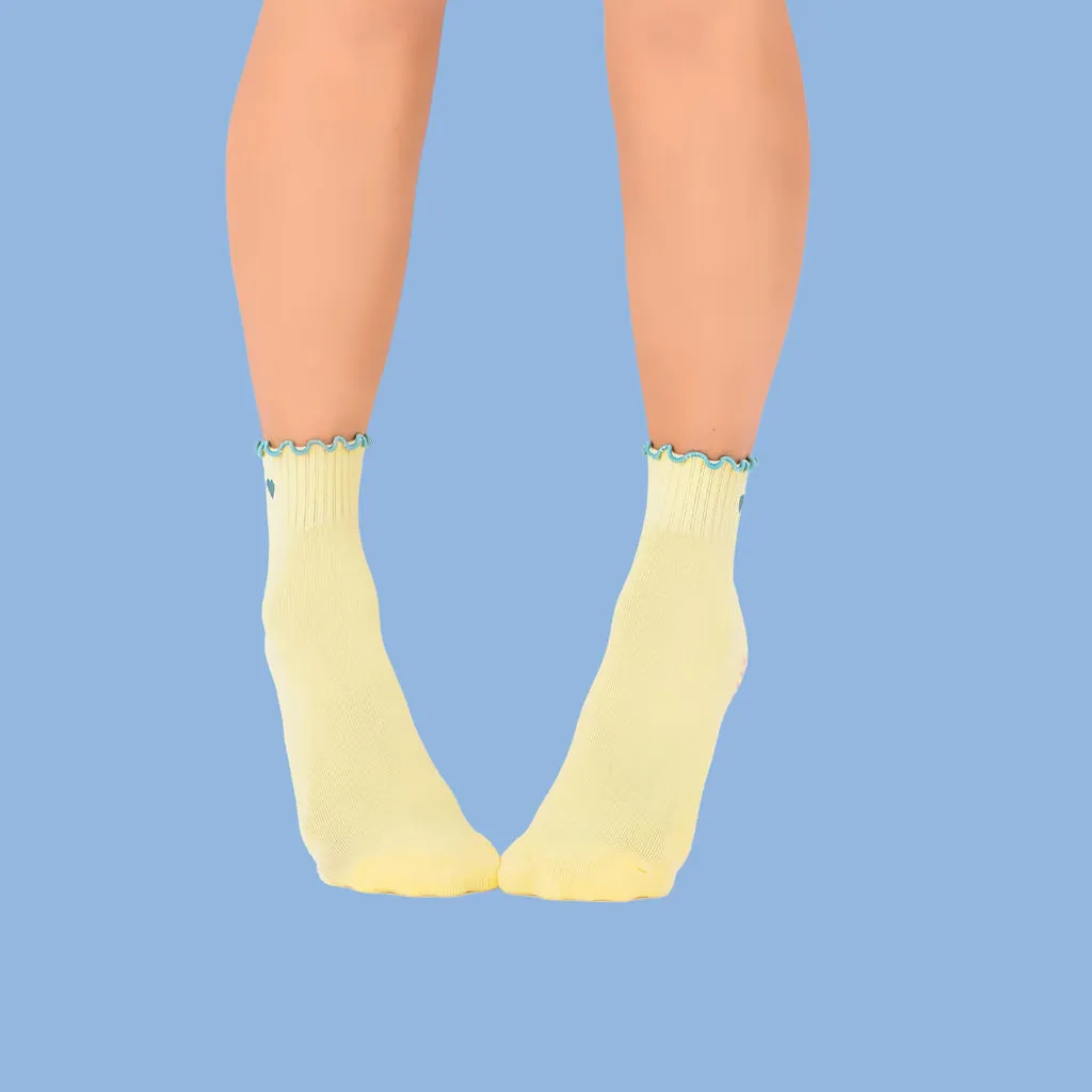 Pastel Ankle Frill Grippy Socks