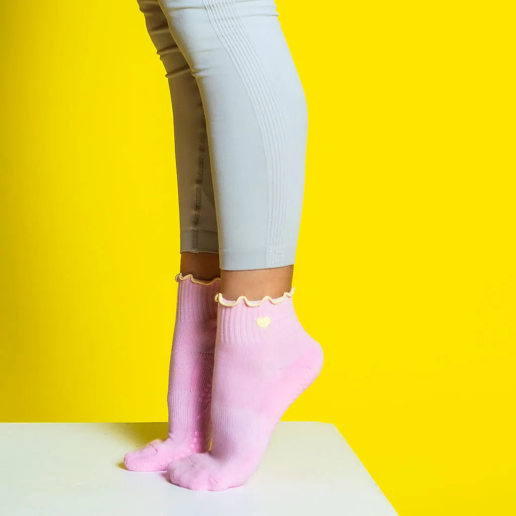 Pastel Ankle Frill Grippy Socks