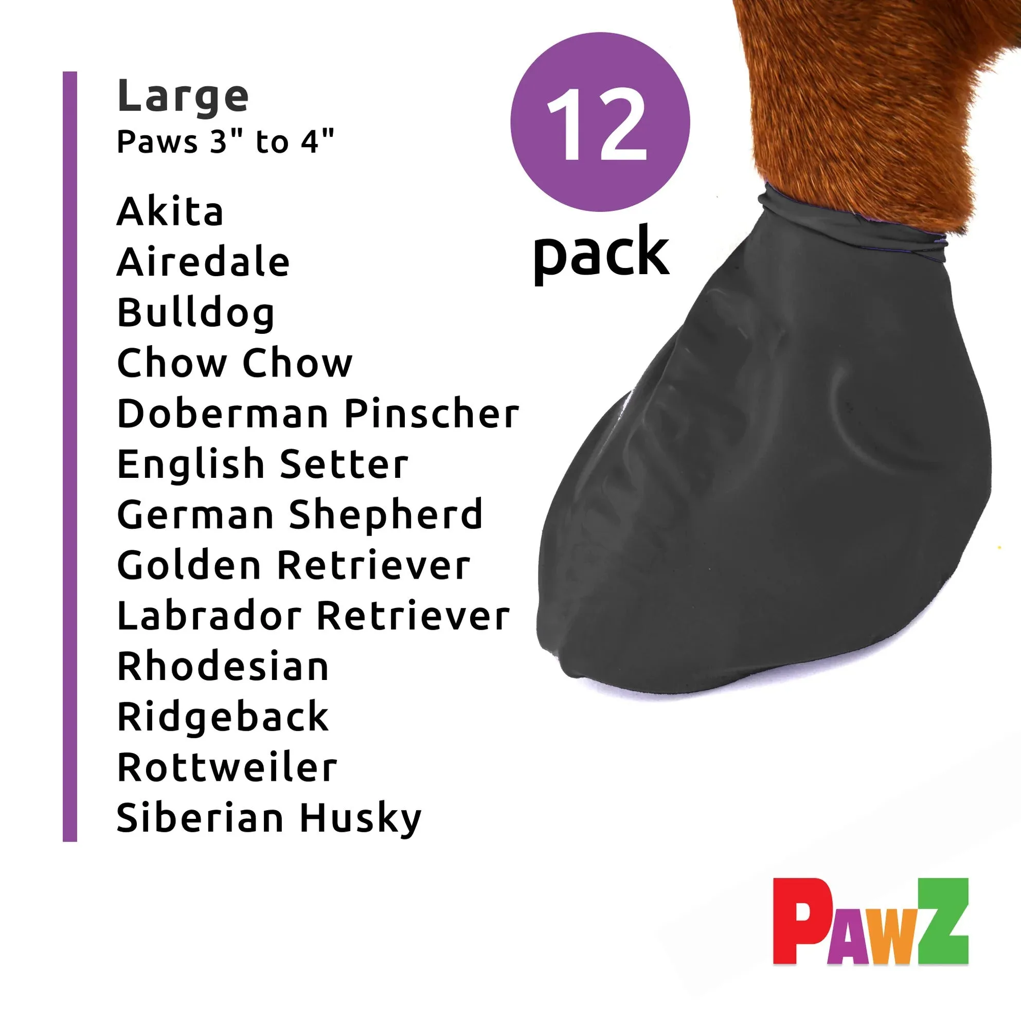 Pawz Boots - Black Rubber - Dog Boot