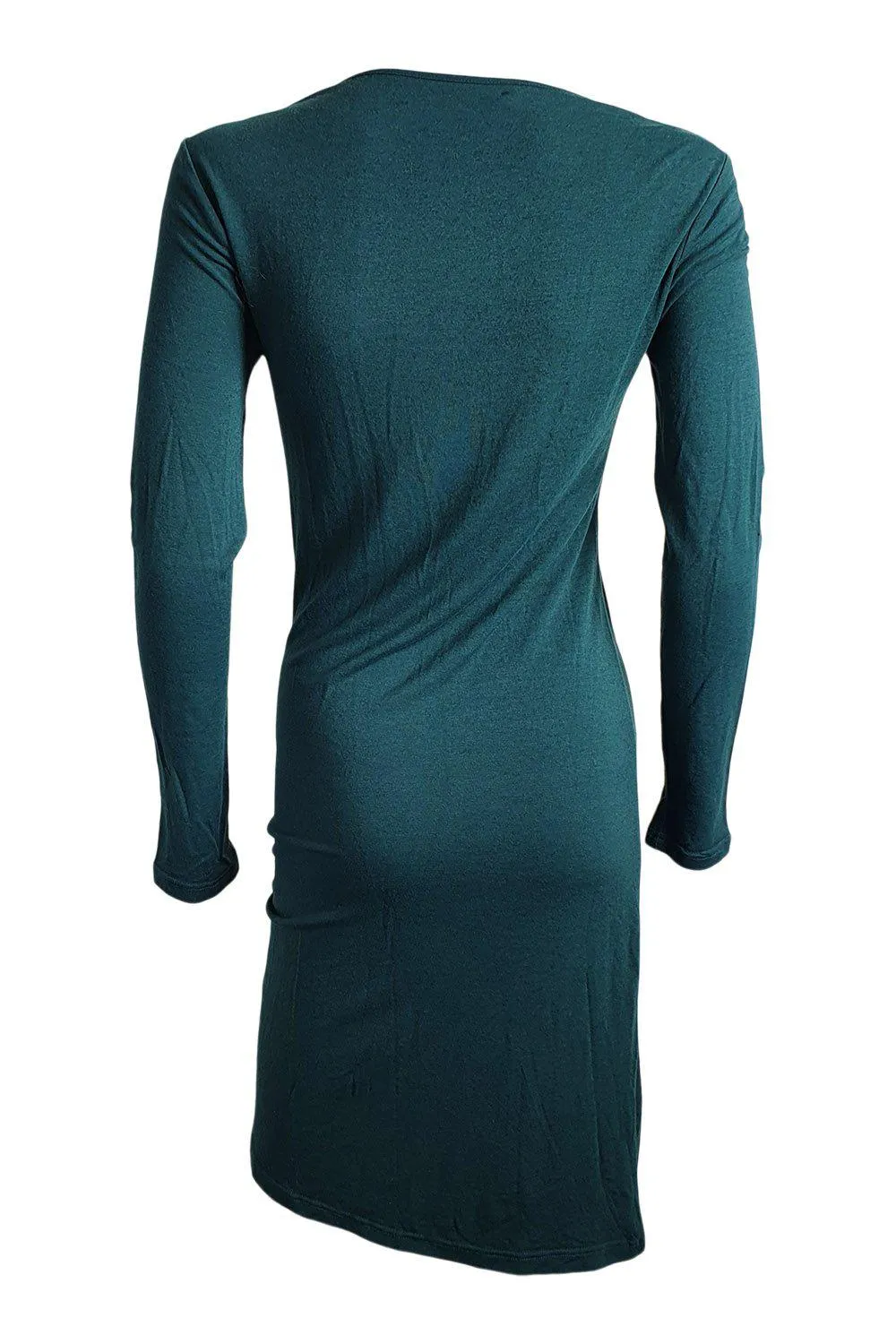 PHARD Green Long Sleeved V Neck Fitted Dress (S)