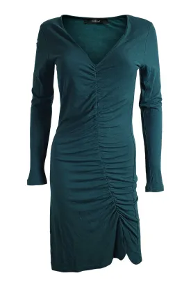 PHARD Green Long Sleeved V Neck Fitted Dress (S)