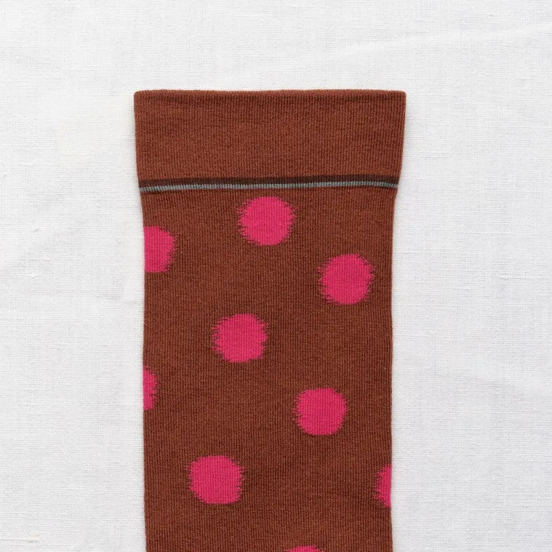 Polka Dot Sepia Socks