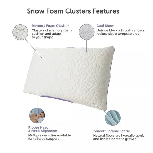 Protect-A-Bed Snow- Cluster Foam Pillow | THERM-A-SLEEP Collection