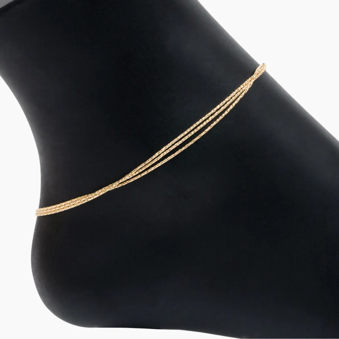 Radiance 3-Strand Anklet in Gold