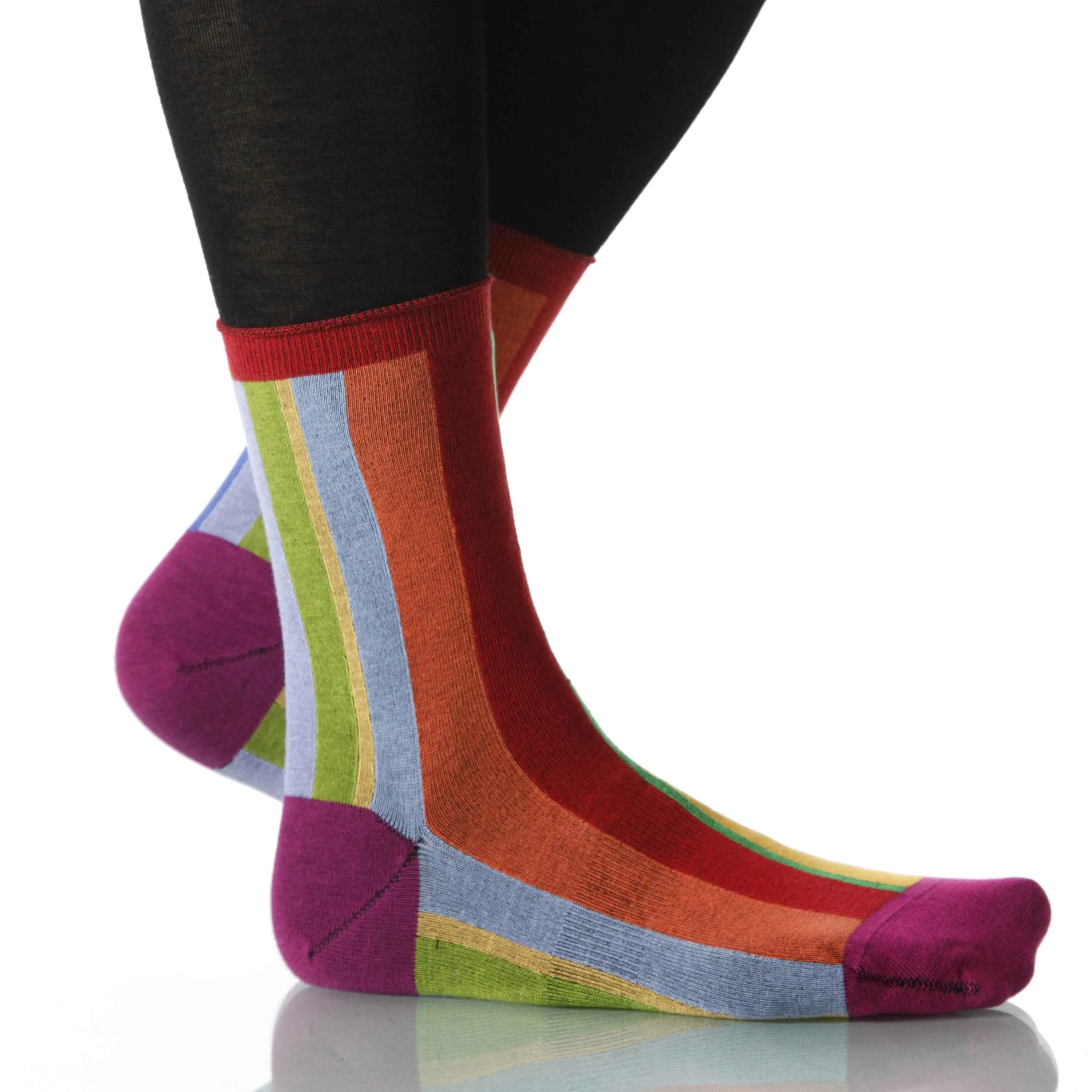 Rainbow Vertical Stripe - Ankle Height