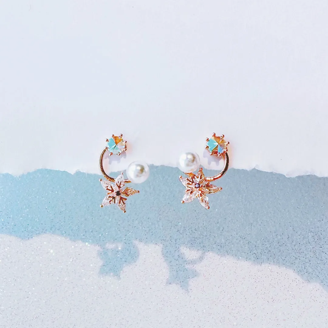 Rose Gold Snow Harmony Earrings