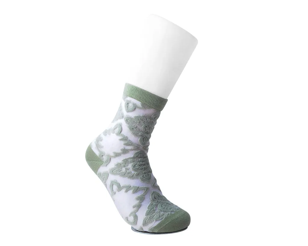 Sage Mid-Calf Mesh Sock