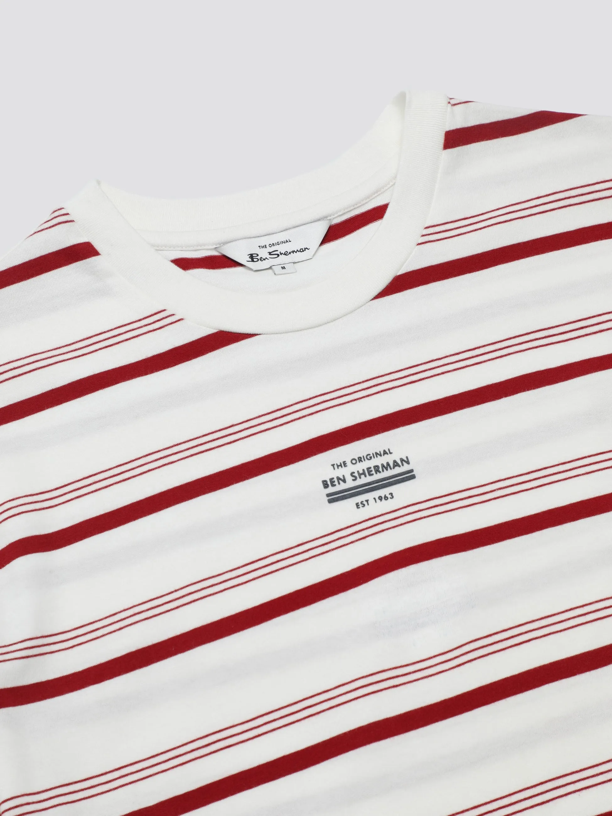 Signature Fine Stripe Tee - Snow White