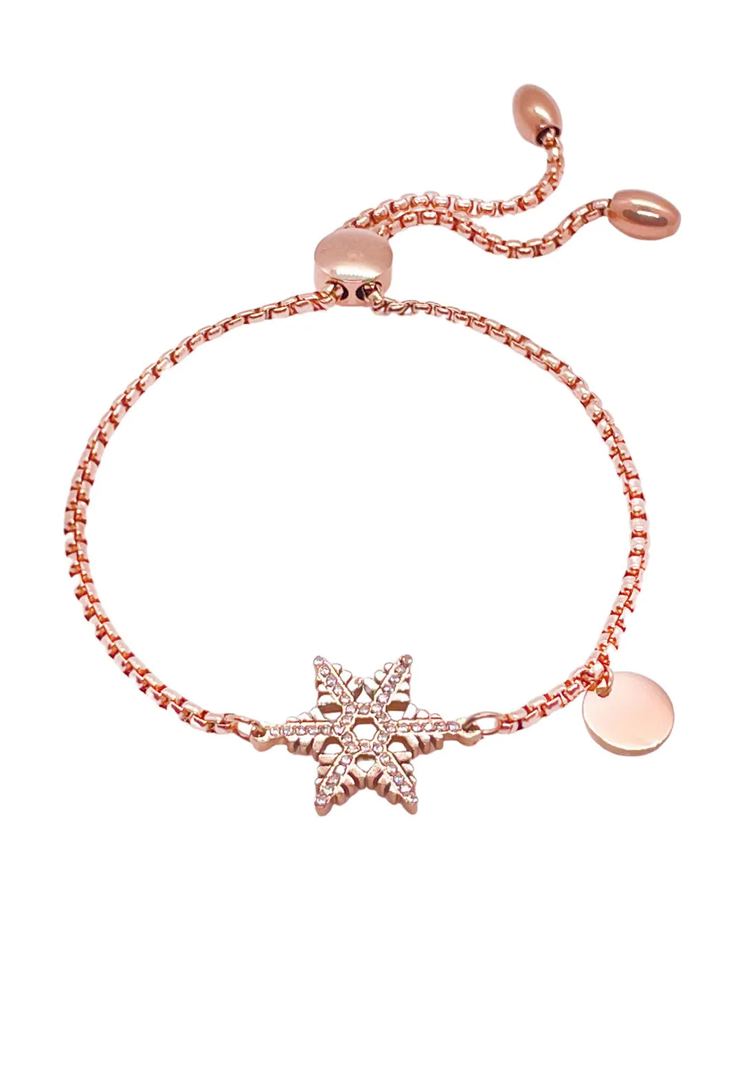 Stellar Snow Crystal Adjustable Slider Clasp Bracelet in Rose Gold [Limited Edition]