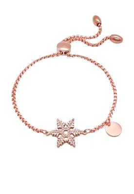 Stellar Snow Crystal Adjustable Slider Clasp Bracelet in Rose Gold [Limited Edition]