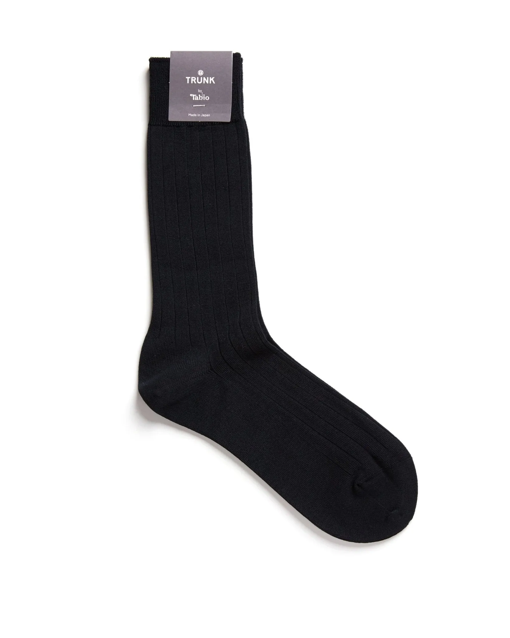 Tabio Cotton Ribbed Socks: Black