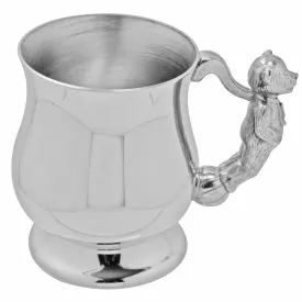 Teddy Bear Handle Pewter Christening Childs Cup