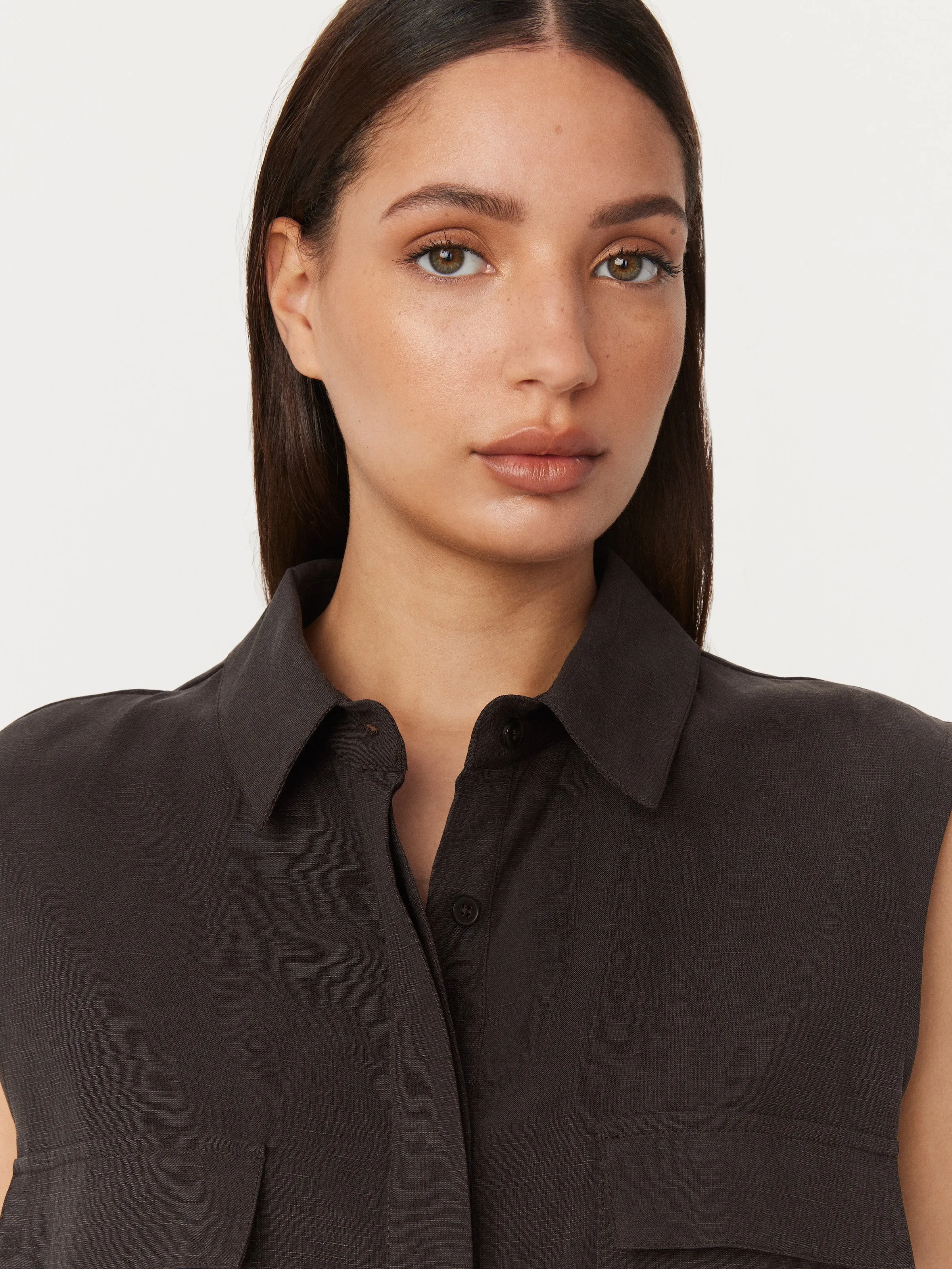 The Pocket Shirt Dress in Dark Chocolate