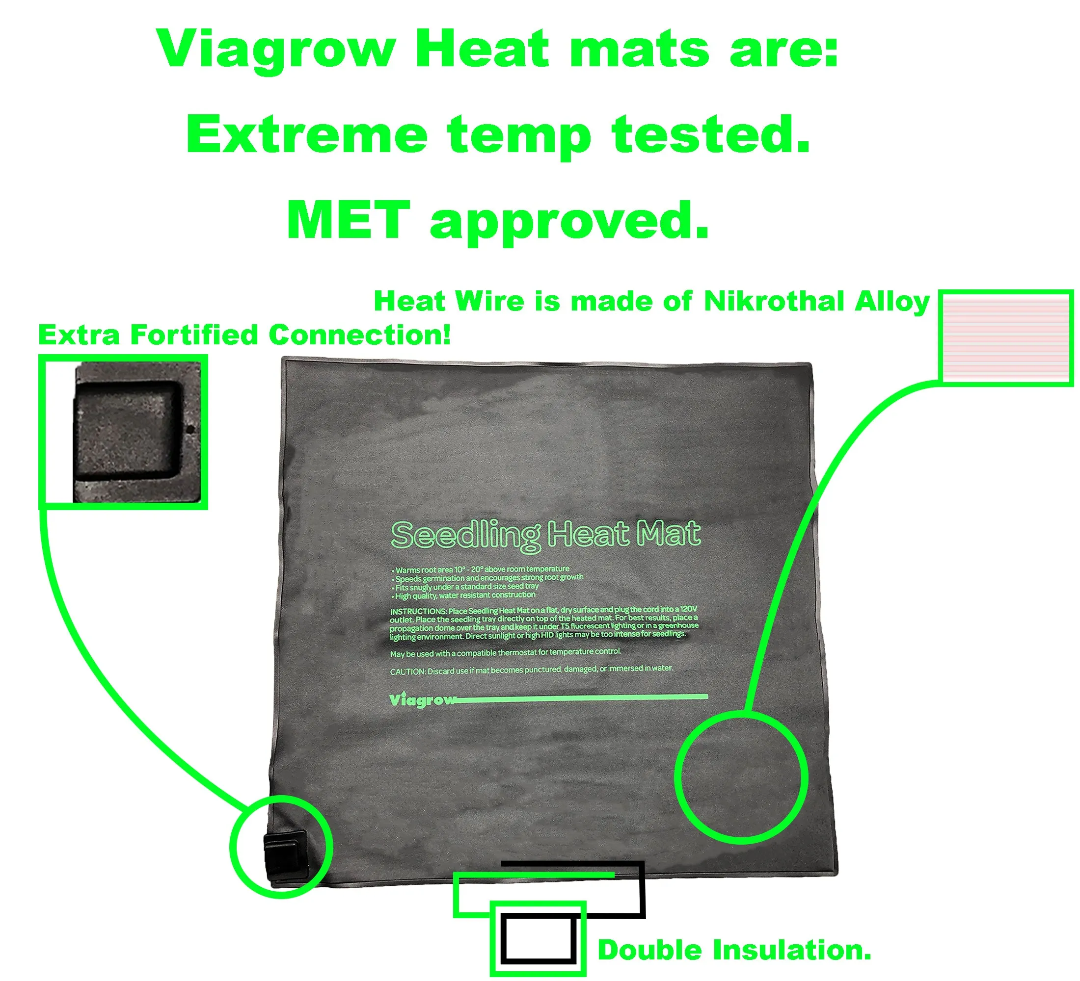 Viagrow 20.5" x 20.5" Seedling Heat Mat (EA)