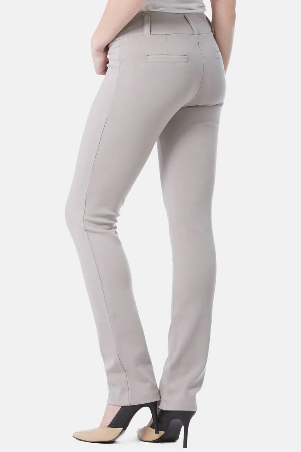 Women's Ponte Knit Pull-On Slim Straight Leg Work Pant - NEW & IMPROVED FIT