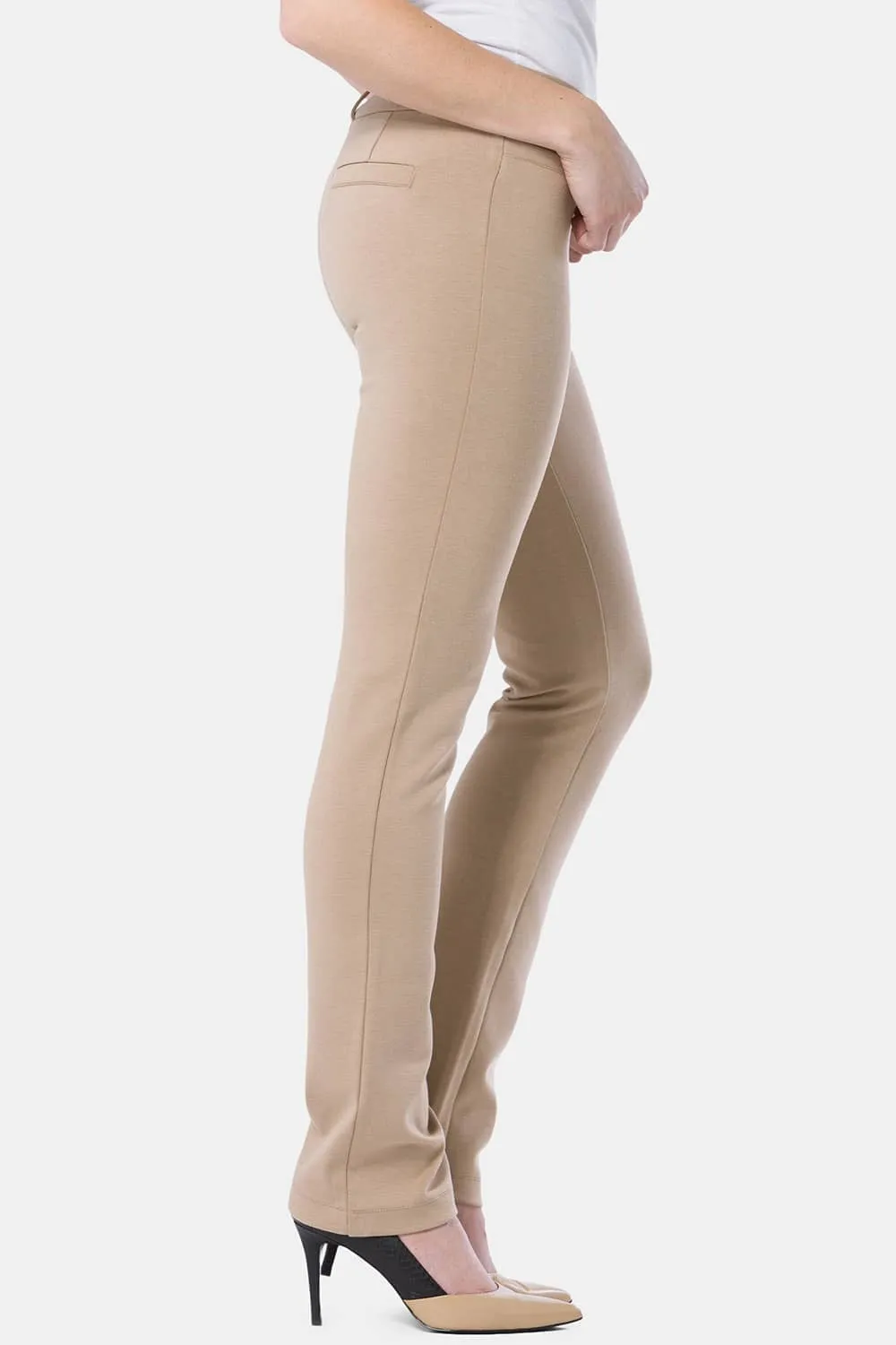 Women's Ponte Knit Pull-On Slim Straight Leg Work Pant - NEW & IMPROVED FIT