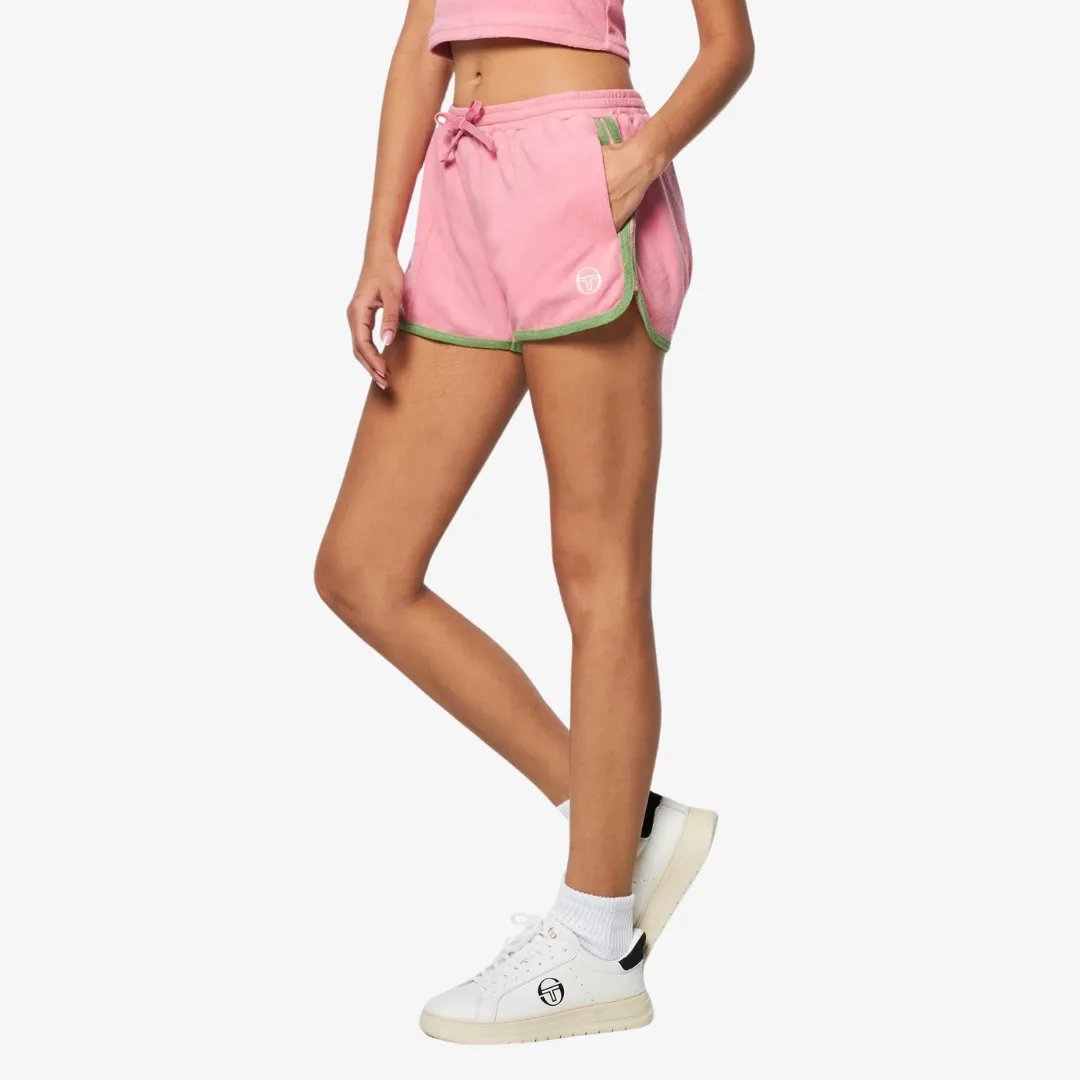 womens sergio tacchini laura high waist shorts (wild rose)